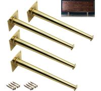 AEGCAOJH Juego de 4 Patas de Metal para Muebles, Patas de sofá cónicas Doradas con Base Transparente para Cama, Mesa de café, Zapatero, 20 cm, Rectas e inclinadas