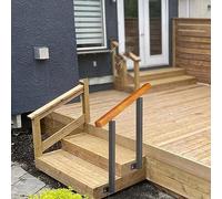 AEGCAOJH Pasamanos de Madera, Apto para pasamanos de transición de 1 o 2 escalones: barandilla de Escalera Exterior Entrada de la casa Pasamanos del Porche Delantero, con piquete de Hierro