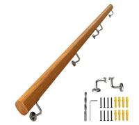 AEGCAOJH Pasamanos de Madera para escaleras Interiores con Kit de Soportes de Acero Inoxidable, barandillas de Escalera montadas en la Pared Soporte para riel de pie 1 m 2 m 300 cm 4 m Bara