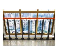 AEGCAOJH Pasamanos de transición para barandilla de Escalera Exterior de 1 escalón con Columna de barandilla de Hierro Forjado Plana y Ajustable en ángulo de 270 °, Barra de Soporte de bara