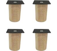 AEGCAOJH Patas de Madera para Muebles, Paquete de 4, Patas de Repuesto Redondas sólidas para gabinete con Almohadillas Antideslizantes y Tornillos, 15 cm/5,91 Pulgadas, Color Madera, ideale