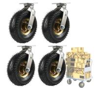 AEGCAOJH Rueda giratoria Fija para Trabajo Pesado, Rueda Industrial con Placa de Acero y Goma, 6/8/10 in, con rodamientos de Bolas, para Carretilla de Mano, Carrito de jardín