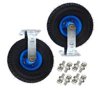 AEGCAOJH Ruedas giratorias industriales de Alta Resistencia, 2 Piezas, con Frenos y Placa Superior, Carga de Rueda única de 440 Libras, Rueda de Goma neumática para carros Planos, plataform