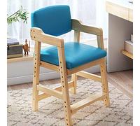 AEGCAOJH Silla con Asiento de Pino, Asiento de Madera Maciza Ajustable de Varios Niveles con Respaldo y apoyabrazos, cómoda Silla con Asiento Acolchado de Espuma para el hogar, Mesa de Comp