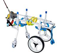 AEGCAOJH Silla de Ruedas para Perros Carro para Perros Ajustable de 4 Ruedas Ruedas de Ejercicio para Animales Caminata asistida Marco de Soporte para automóvil para Mascotas/Perritos disca