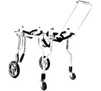 AEGCAOJH Silla de Ruedas para Perros con Soporte Completo, Silla de Ruedas para Perros de 4 Ruedas para Perros medianos, Soporte para la Espalda para Patas traseras discapacitadas Paseo par