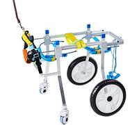 AEGCAOJH Silla de Ruedas para Perros Soporte Completo Ajustable Silla de Ruedas para Mascotas Paseo asistido Coche 4 Ruedas Carro para Perros Patas Delanteras y traseras Rehabilitación para