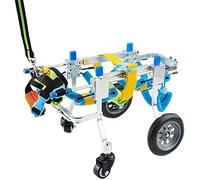 AEGCAOJH Silla de Ruedas para Perros Soporte Completo Ajustable Silla de Ruedas para Mascotas Paseo asistido Coche 4 Ruedas Carro para Perros Patas Delanteras y traseras Rehabilitación para