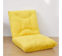 AEGCAOJH Sillón de Piso Plegable Acolchado con Respaldo Ajustable de 5 Posiciones, cojín de Asiento Grueso, sofá de Descanso para Juegos (Color: Azul) (Amarillo)