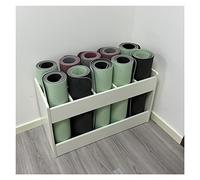 AEGCAOJH Soporte de Madera Resistente para Esterilla de Yoga, Soporte de exhibición Independiente para esterillas de Ejercicio de 10 Compartimentos para gimnasios, Estudios de Yoga y escuel