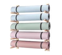 AEGCAOJH Soporte de Pared para Esterilla de Yoga de Madera, Estante de Almacenamiento de 2 a 9 Niveles para Rodillos de Espuma y colchonetas de Ejercicio, Estante Organizador para Gimnasio