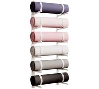 AEGCAOJH Soporte de Pared para Esterilla de Yoga, Estante de Montaje en Pared para Equipos de Entrenamiento, Organizador de Rodillos de Espuma de Metal de 69 Niveles y Estante de almacenami