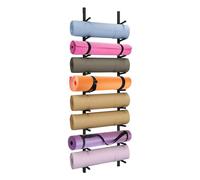 AEGCAOJH Soporte de Pared para Esterilla de Yoga para Estudio de Yoga, Estante de Almacenamiento de Rodillos de Espuma de Gran Capacidad de 9 Niveles - Estante de Almacenamiento de Pared de