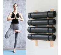 AEGCAOJH Soporte para Esterilla de Yoga, Organizador de Rodillos de Espuma para Montaje en Pared, decoración de Almacenamiento, estantes de Madera de 1 a 9 Niveles, Bandas de Resistencia pa