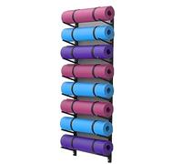 AEGCAOJH Soporte para Esterilla de Yoga, Soporte de Pared para Gimnasio en casa, Estante Organizador de Almacenamiento para esterillas de Ejercicio de Metal Resistente Comercial, Soporte de
