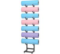 AEGCAOJH Soporte para Esterilla de Yoga, Soporte para Rodillos de Espuma de Acero, Estante de exhibición para Rodillos de Espuma para patinetas, Organizador de esterillas de Yoga de un Solo