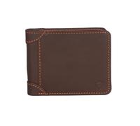 Aegis Leather 'PZ-Dexter Brown Wallet-04' - Cartera de cuero para hombre, bolsillos dobles para dinero en efectivo y ranura externa para identificación, diseño de cuero marrón de primera calidad,