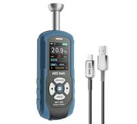 AEGTEST AWT-590 Medidor de Humedad recargable sin pines para madera, yeso y mampostería, medidor de humedad paredes con alarma ajustable, registro de datos y sensor hemisférico no invasivo