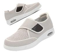 AEHO Calzado Fascitis Plantar Hombre Ancho Especial Zapatos pies Anchos pie diabetico Zapatillas Extra Anchas Deportivas Pies Anchos Ortopedica Juanetes Zapato De Salud Cómodo,Beige,40.5 EU