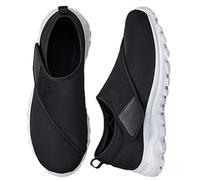 AEHO Zapatillas ortopédicas para Caminar Zapatos Ortopédicos Ligeros Hombre Mocasines sin Cordones DiabéTicos Pies Hinchados Cómodas Ancho Especial,Negro,40 EU
