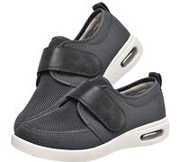 AEHO Zapatos Hombre Ancho Especial Deportivas Zapatillas Running Deporte Caminar Comodos Zapato de Salud Stretch 10 Pies Delicados Diabéticos y Posoperatorios Antibacteriano,Gris,45 EU