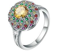 Aeici Alliance - Anillo de plata con circonio, redondo, anillo de plata, one size, Metal, Zirconia cúbica