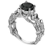 Aeici - Anillo de circonio para mujer, anillo de boda con placa de plata, one size, Metal, Zirconia cúbica