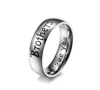 Aeici Anillo de compromiso y alianza, I Love You" Miembros de la familia Polis Anillo de acero, one size, Metal