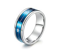 Aeici Anillo de matrimonio Pareja, anillo de promesa 7 mm Anillo Spinner latido cardíaco anillo de titanio, Acero aleado