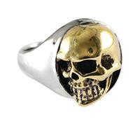 Aeici Anillo de plata de ley 925, anillo de boda, anillo de calavera para hombre, Plata, Sin piedras preciosas
