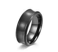 Aeici - Anillo para hombre, anillo de bandas mate con arco cóncavo, bordes biselados lisos, anillo para mujer de acero inoxidable, one size, Metal