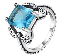 Aeici - Anillo para mujer, circonio, anillo de boda, placa de plata, diseño vintage, anillo de plata, one size, Metal, Zirconia cúbica