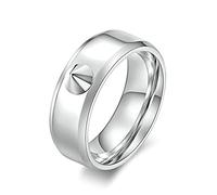 Aeici Anillo Personalizable, Anillo Liso Con Cono Anillo Anillo De Acero Inoxidable, one size, Metal
