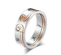 Aeici Anillos de Compromiso, Hechizo de Sujeción de Anillo Bicolor Anillo Acero Hombre Inoxidable, one size, Metal