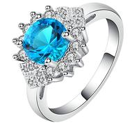 Aeici - Anillos para mujer, circonio, anillo de anillo para mujer, placa de plata, one size, Metal, Zirconia cúbica