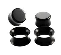 Aeici Dilatador 6-14 mm, dilatadores lóbulo pendientes 4 piezas dilatador túnel silicona negro piedra y aro, No Zircon
