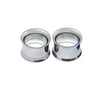 Aeici Dilatador de 2 - 30 mm, tapones para los oídos, 2 unidades, acero plateado, círculo, Acero inoxidable, No Zircon
