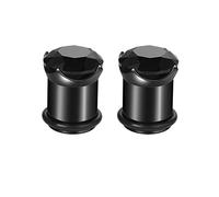Aeici Dilatador de 6 - 16 mm, 2 unidades, de acero inoxidable con circonita cúbica negra, Circonia cúbica