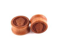Aeici Dilatadores lóbulo 10-20 mm, 2 unidades dilatadores de madera y madera con cabeza de Buda, No Zircon