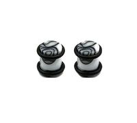 Aeici - Esparcidor de oreja, esparcidor acrílico para orejas, 2 piezas, color blanco y negro, No Gemstone