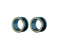 Aeici - Esparcidor de orejas, dilatador de orejas, acero inoxidable, 2 unidades, dilatador de orejas, color azul, No Gemstone