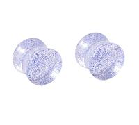 Aeici Flesh Túnel, Túnel Piercing Acrílico 2 Piezas Plug Dilatadores Lobo con Azul Lentejuelas, Acrílico, No Gemstone