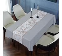 Aeici - Mantel rectangular de PVC, 140 x 220 cm, impermeable, exterior, cocina, mantel con flores, antimanchas, color gris