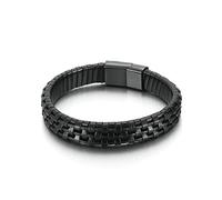 Aeici Pulseras para Hombre Acero, Pulseras de Cuero Sencillas Pulseras Hombres Indios Pulsera Trenzada 12mm