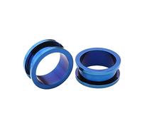 Aeici Túnel de oreja de 1,6 a 30 mm, túnel de oreja de acero inoxidable, 2 piezas, dilatador de oreja de aro azul, Sin circonitas