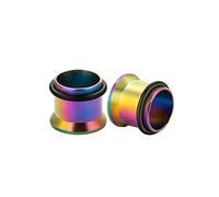 Aeici Túnel dilatador, dilatador inoxidable, 2 unidades, tapones para los oídos, individual resplandor, multicolor, círculo, No Gemstone