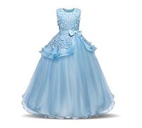 AEIL - Vestido - Globo - para niña Azul Azul 11-12 Años