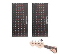 AEIOPRS 2 Hoja de Pegatinas de Papel para Diapasón de Bajo Guitarra y Bajo Acordes Escalas Diapasón y Notas