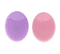 AEIOPRS 2 Pcs Cepillo de Limpieza Facial de Silicona Suave para Masaje Exfoliante de Poros Rosa Violeta