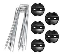 AEIOPRS 20 pcs Grapas Césped Artificial Malla Antihierbas para Jardín Estacas Clavos de Acero Inoxidable Galvanizados Sujeción Piquetas para Camping
